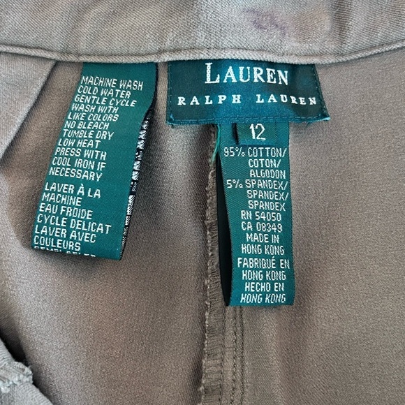 LAUREN RALPH LAUREN VTG Equestrian Stirrup Riding Pants Gray Green Size 12 - Picture 9 of 9